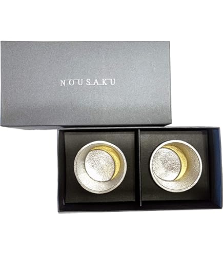 Amazon.co.jp: 【能作 和紙でラッピング】 月の酒器 金箔セット 本錫