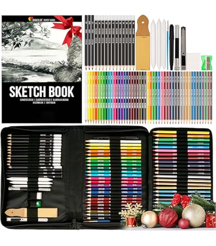 Amazon.co.jp: 絵画用品セット 49ピース 水彩画キット 木製卓上