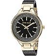 Anne Klein Women's AK-1408BKBK Gold Ceramic Japanese Quartz Fashion Watch