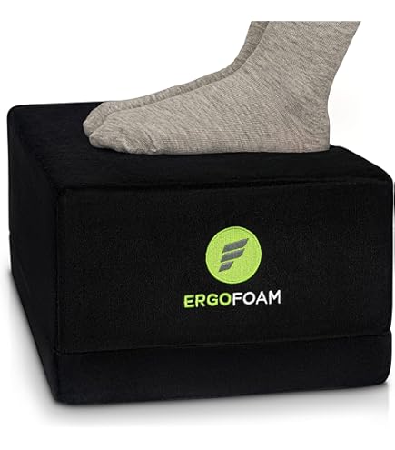 Amazon.co.jp: ErgoFoam 高さ2段階調節可能 デスク用フットレスト