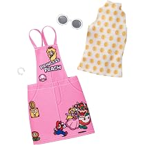 Barbie Super Mario Fashion Pack - White Dress With Character Print, Includes Purse & Watch Accessories