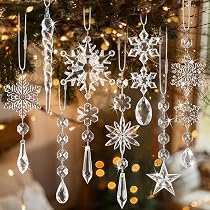 Amazon.co.jp: クリスマスツリー 飾り オーナメント クリスタル 雪の