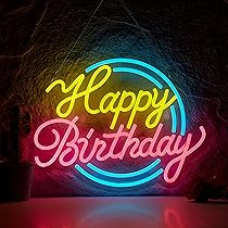 Amazon.co.jp: Happy Birthday ネオンサイン 壁装飾 USB電源