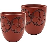 常滑焼 27T197 弘洋 尻丸無釉桔梗湯呑 2ヶｾｯﾄ AM-T1316-2