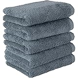【Amazon.co.jp限定】タオル研究所 [ボリュームリッチ] #003 フェイスタオル スモーキーブルー 5枚セット ふかふか ホテル仕様 高速吸水 耐久性 人気 [毛羽レス] 【選べる5色】 Japan Technology