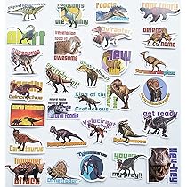 Amazon | 恐竜注意 ステッカー 60枚セット PVC 防水 シール ダイナソー