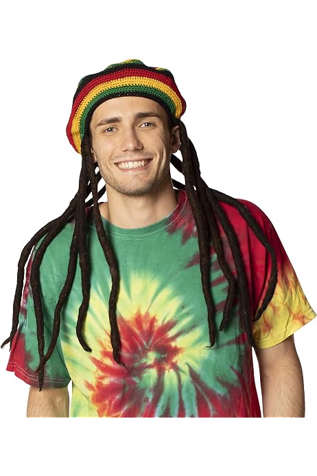 Rasta Wig With Cap Costume Accessory 