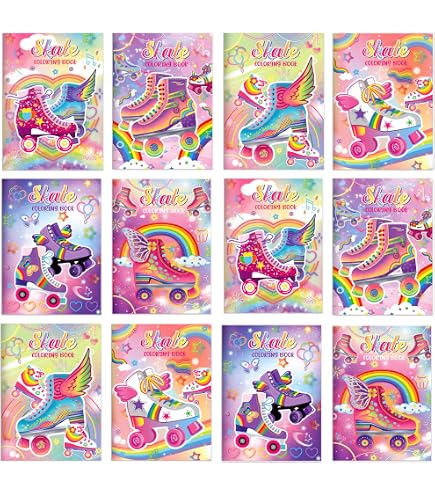 220 Pcs Roller Skate Party Favors Kit - Slap Bracelets, Stickers, Keychains, Tattoos, Badges & Bags - View #5