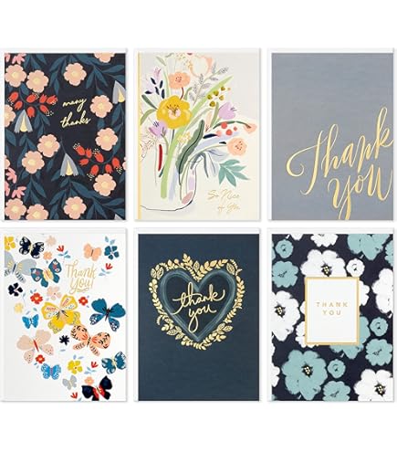 Thank You Appreciation Greeting Cards (10 Pack) - Assorted Blank Words