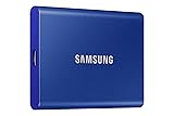 SAMSUNG (サムスン) T7 2TB ポータブル SSD 最大1,050MB/秒 USB 3.2 Gen2 ゲーム用 学生用 専門職用 外付け ソリッドステートドライブ (MU-PC2T0H/AM) ブルー