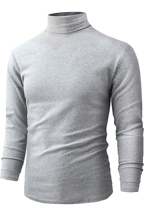 Cotton Blend Interlock Mock Turtleneck 