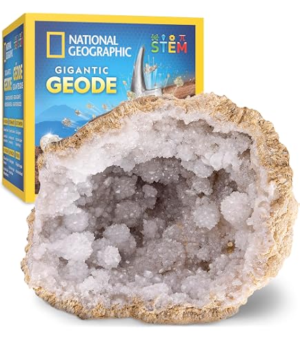 Kit Géodes à Casser National Geographic – 2 Géodes + Masque + Loupe – Jeu Scientifique Enfant – Découverte Cristaux – STEM - 7
