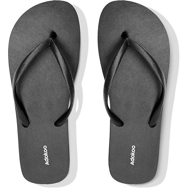 Adokoo Womens Flip Flops Slip on Sandals Beach Shoes Casual Thong Sandal( Black,US6) : Amazon.sg: Fashion