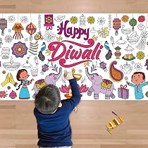 500 Stück Happy Diwali Aufkleber – Bunt, Wasserfest, Für Party, Schule, Belohnungen, Basteln & Geschenke