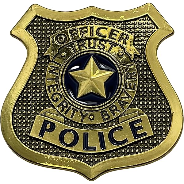 Amazon.co.jp: Henbrandt 大人用 シルバー警察バッジ 星飾り付き