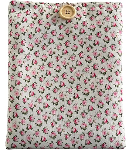 White Daisy Embroidered Book Sleeve - Padded Canvas Cover With Zipper & Front Pocket For Paperbacks & E-Readers