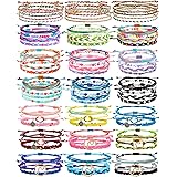 75 Pcs Surfer Wave Bracelet Handmade Friendship Bracelet Ocean Wave Adjustable Anklets for Teen Girls Waterproof Woven Bracel