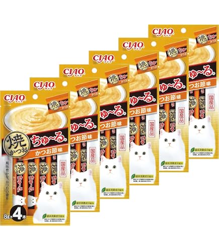 Amazon.co.jp: チャオ (CIAO) 焼かつおちゅ～る かつお節味 8g×4本 6個
