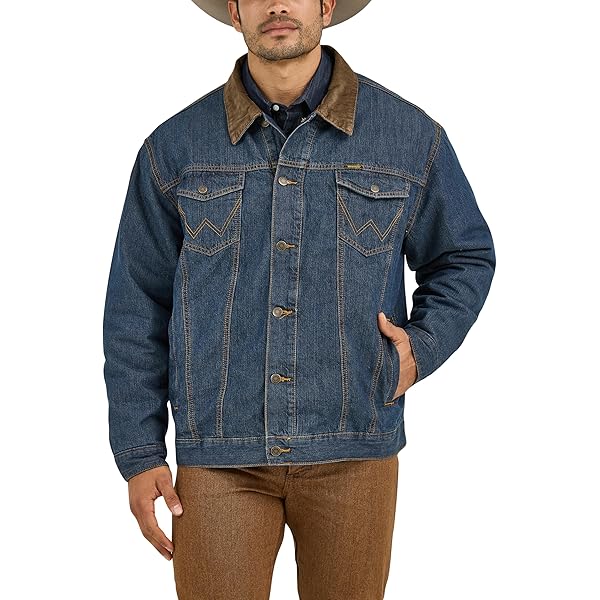 Amazon | Wrangler Men's Western Style Lined Denim Jacket | コート