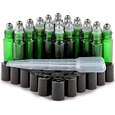 Vivaplex 24 Count Cobalt Blue Roll-on Bottles – 10 Ml Glass With Stainless Steel Balls, Includes 3 Droppers