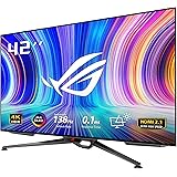 ASUS ゲーミングモニター 有機EL ROG Swift OLED PG42UQ 41.5インチ/4K/138Hz/0.1ms応答速度/ノングレア/HDMI 2.1,DP/98% DCI-P3/カスタムヒートシンク/HDR/国内正規品