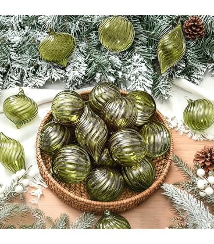 Yousoontic 6 Pcs 11 Inch Mercury Glass Finial Christmas Ornaments Large Christmas