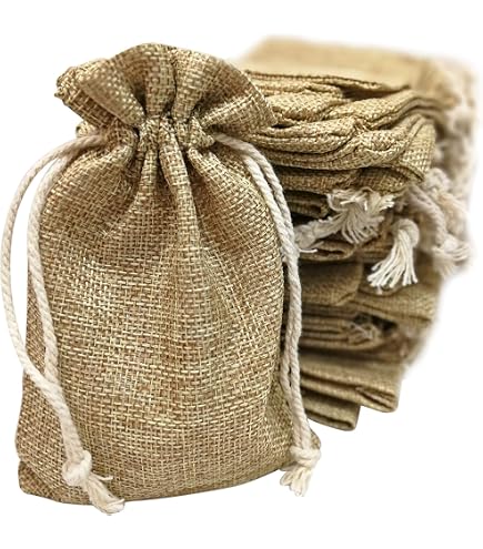 Lucky Monet 50-Pack Burlap Gift Bags With Drawstring - Rustic Jute Pouches For Wedding Favors & Crafts - View #13