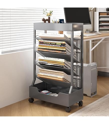 TUIYIDUO ファイルラック ファイルワゴン 本棚 4段 Amazon.co.jp: TUIYIDUO ファイルラック 本棚 大容量 ファイルワゴン 4