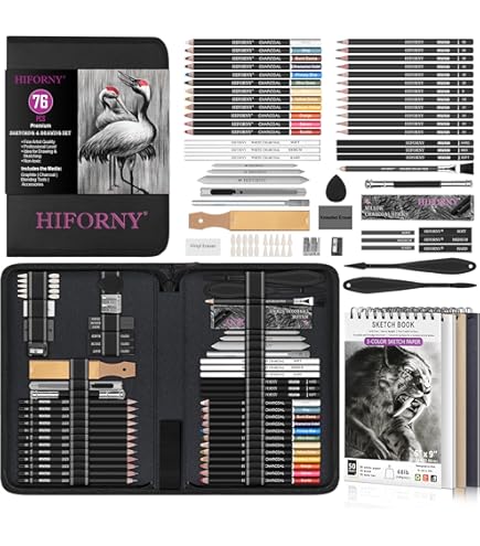 Amazon.co.jp: Prina 76パック スケッチセット プロアートスケッチ用品