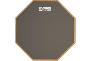 Evans RealFeel - Drum Practice Pad - Drum Pad - Drummer Practice Pad - Gum Rubber, Single Sided, 12 Inch