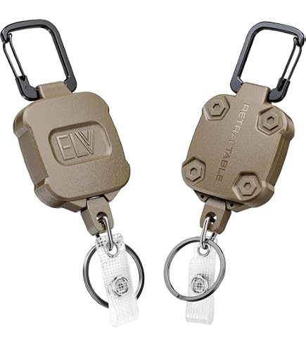 Titrys 2 Pack Metal Retractable Badge Reel Key Holder - 31ft Cord, 8oz Capacity (Black) - View #5
