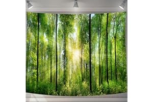 U-SITU タペストリー 森 朝日 林間 自然景色 オシャレ 背景 多機能 布ポスター 壁掛け 壁飾り インテリア 雰囲気転換(サイズ:幅230×丈180cm)color:GT0107C