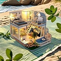 フィー ドールハウス 手作りキットセット ミニチュア ミニ家具工芸品キット Amazon | sofiey ドールハウス 手作りキットセット ミニチュア