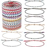 LOLIAS 35Pcs Woven Wrap Friendship Bracelets for Women Men Adjustable Braided String Bracelet Colorful Handmade Rope Friendsh
