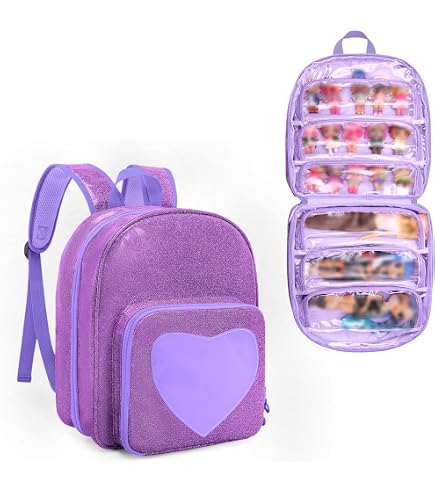Leeche Carrying & Display Case For LOL OMG Dolls - Clear View, Hanging, 4-Scene Design, Storage Organizer