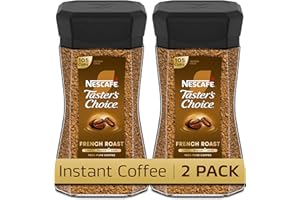 NESCAFÉ Taster's Choice Instant Coffee, Dark Roast Coffee, French Roast, 2 Jars (7 Oz Each)