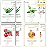 MEAROSA Facial Sheet Mask Korean SkinCare premium Quality Vitamin C Collagen Essence Sensitive skin(8 Sheet Variety pack)
