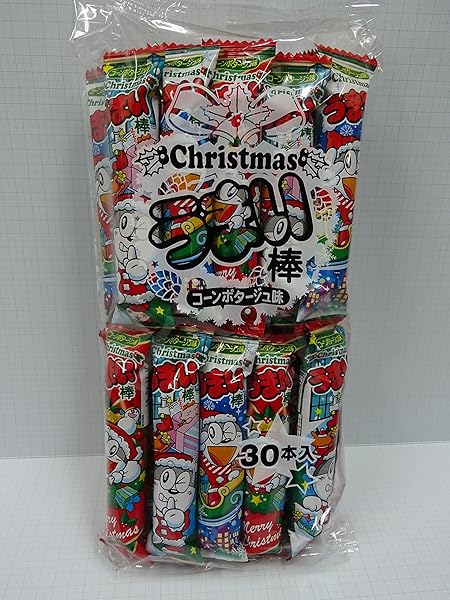 Amazon やおきん うまい棒 Christmasコンポタージュ味 クリスマスパッケージ 1袋 30入り うまい棒 Christmasコンポタージュ味 クリスマスパッケージ スナック菓子 通販