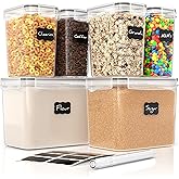 MOTYYA 2.5L Cereal Storage Container Set, 4pcs Airtight Dry Food ...