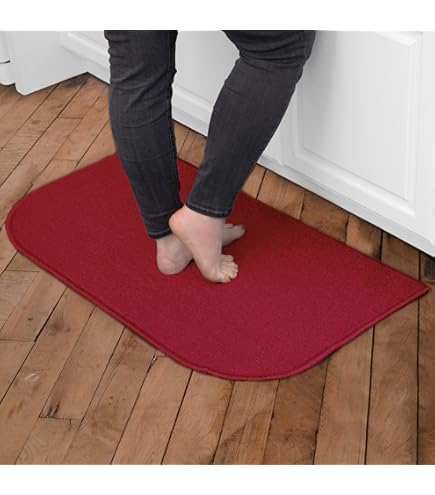 Zerbino Echaprey Semi Circolare Antiscivolo – Tappetino Ingresso In Polipropilene, 40x63 Cm, Lavabile, Colore Rosso - 3