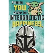 Star Wars Mandalorian Birthday Card With Baby Yoda & Boba Fett – Funny Galactic Greeting Card - View #8
