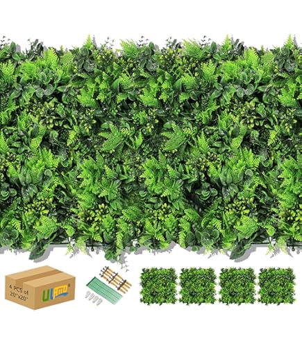 Amazon｜ULAND 1x1M/枚 人工植物のマット ウォールグリーン フェイク