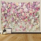 ANLAI 色ピンク黄色のバラのタペストリーの壁掛け家の装飾のための寝室の居間 200cm x150cm