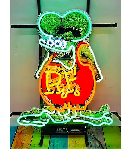 Amazon.co.jp: Rat Fink ノスタルジックグリーン ダブルネオンライト