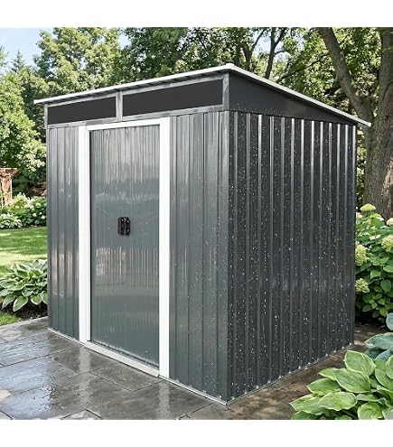 Amazon | 物置 屋外 戸外収納庫 スチール 幅195*奥行き150*高180