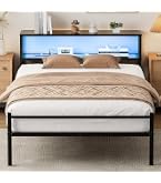 Amazon｜シングル ベッド ベッドフレーム 宮棚付き (2口コンセント+