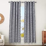 Amazonベーシック 遮光カーテンセット ハトメ付 ネイビー ヘリンボーン柄 132cm×244cm