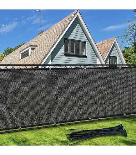 C&T 6 'x 50' nero recinzione schermo privacy con occhielli in
