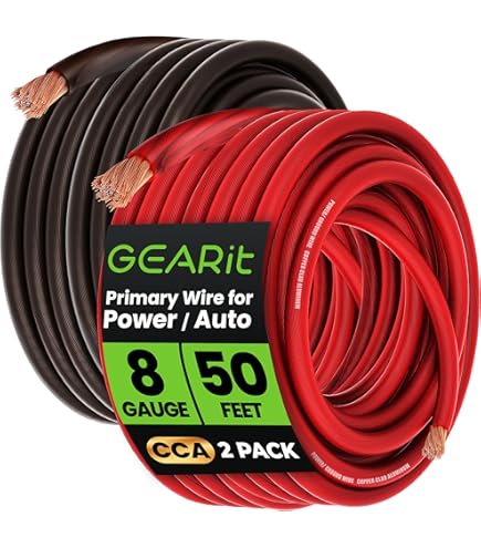 AP Auto 8 Gauge Primary Wire - 10ft Each Red And Black, 12V Automotive Power Cable