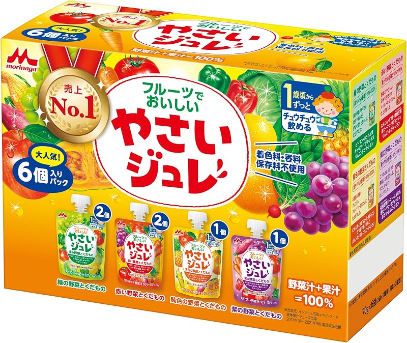 森永 フルーツでおいしいやさいジュレ 70g×6個パック [ 1歳頃から 4種 アソート 詰め合わせ ]